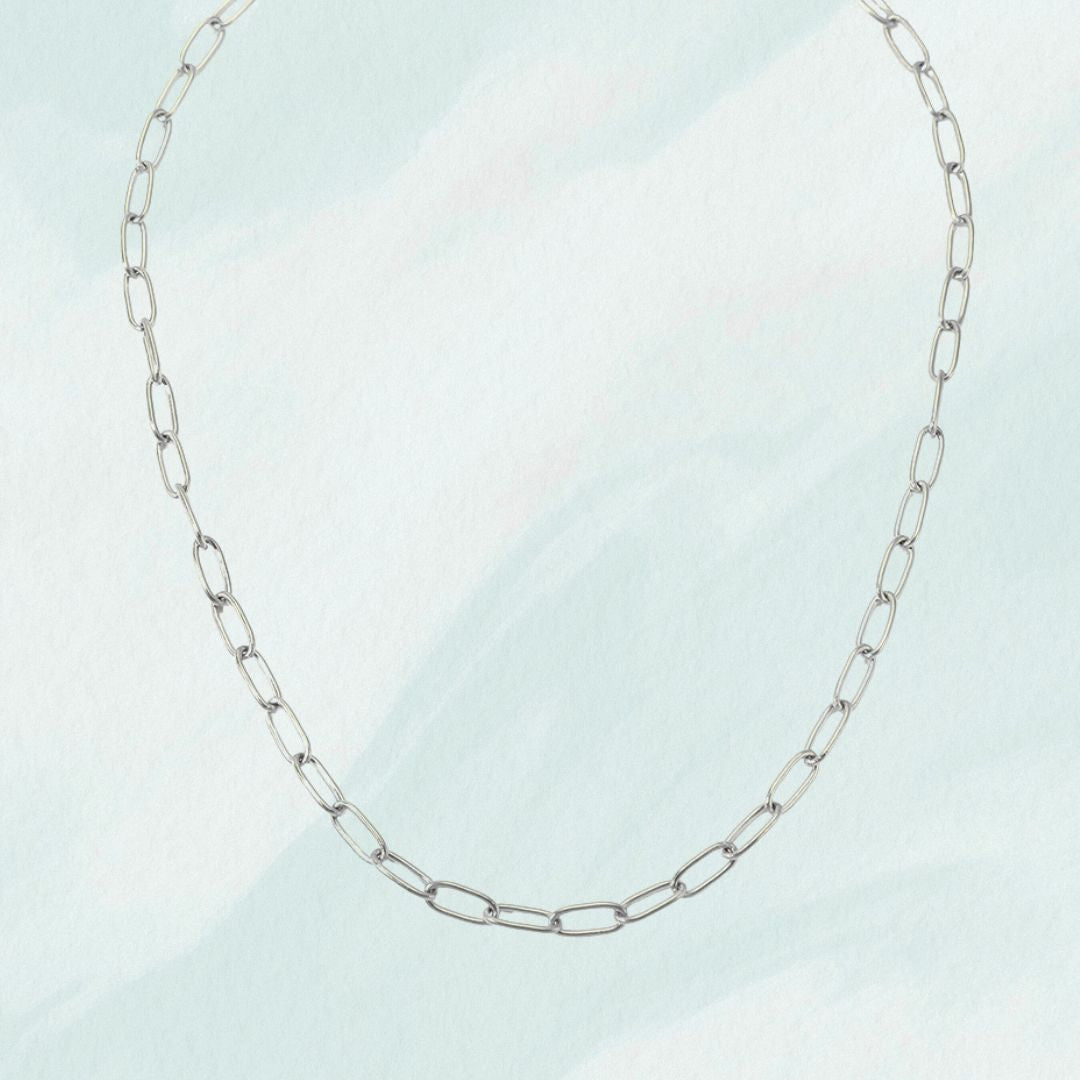 Collier paperclip argent