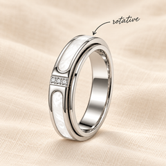 Nacré bague anti-stress argent