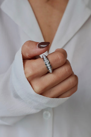 Perlie bague anti-stress argent