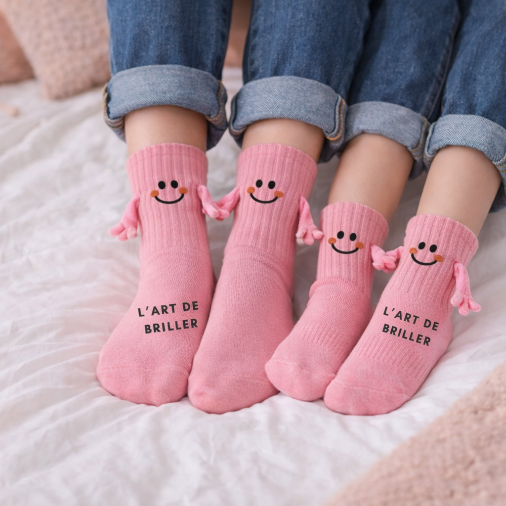 Bas sourire magnétique roses