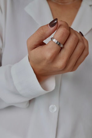 Coeurette bague anti-stress argent