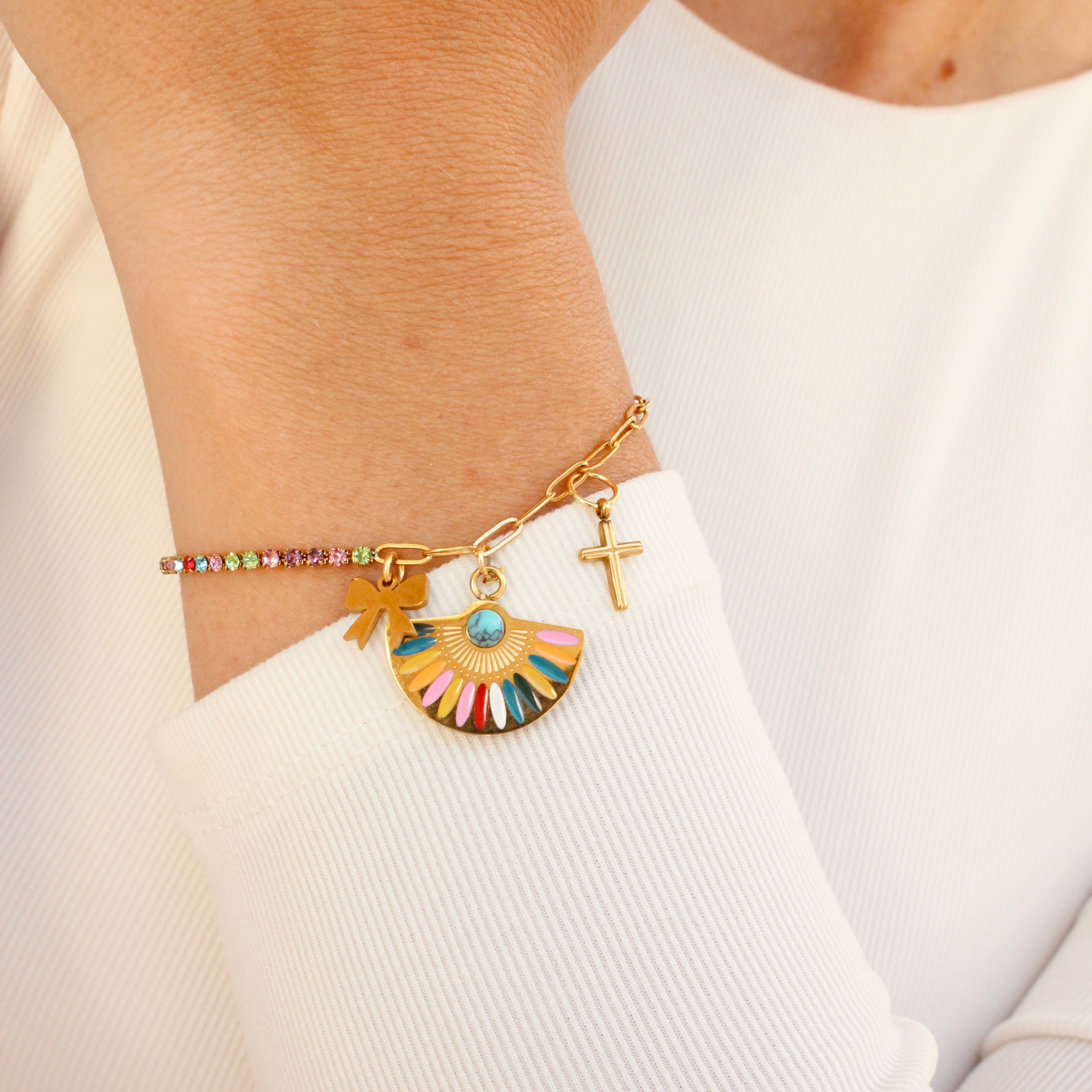 Bracelet zircon multicolore