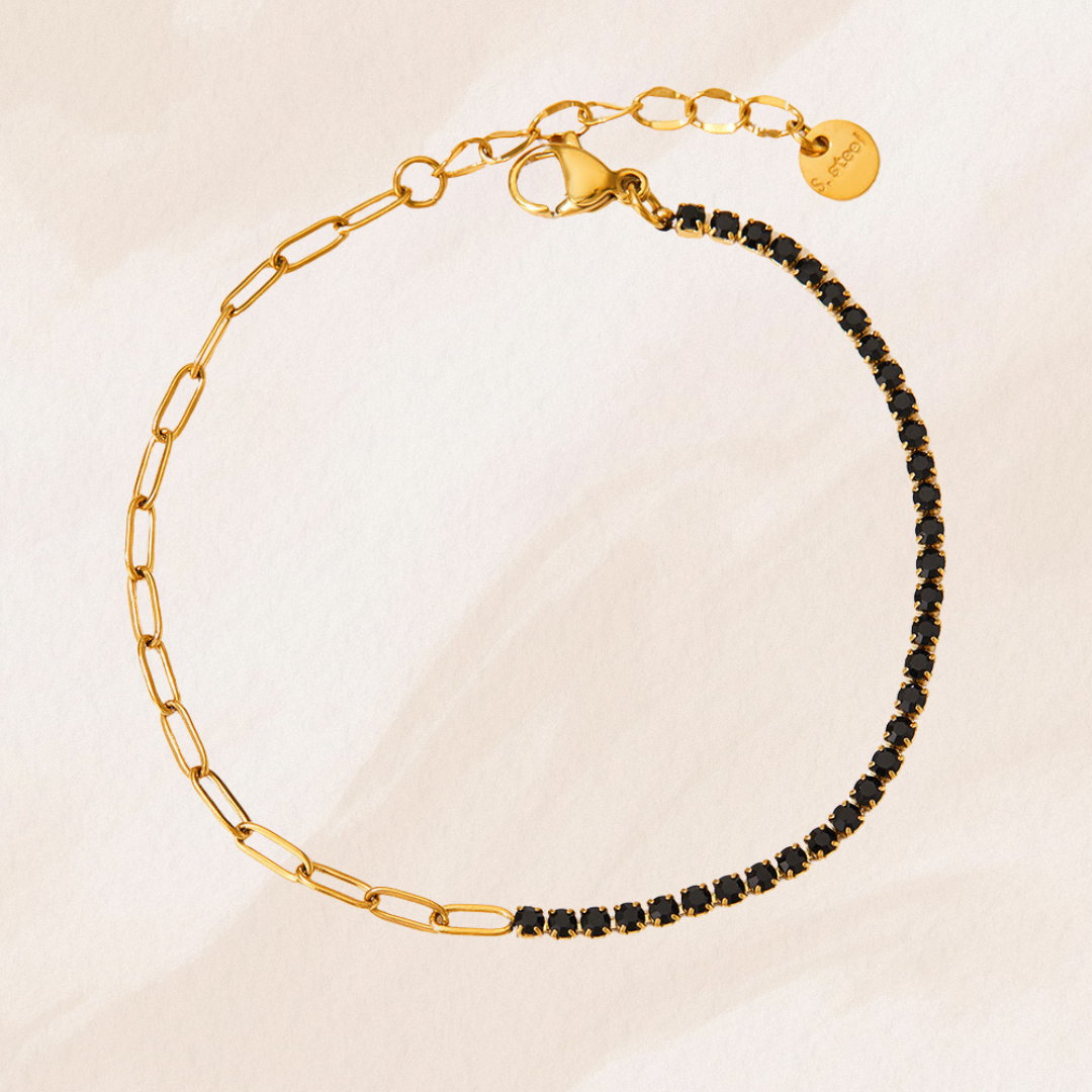 Bracelet zircon noir
