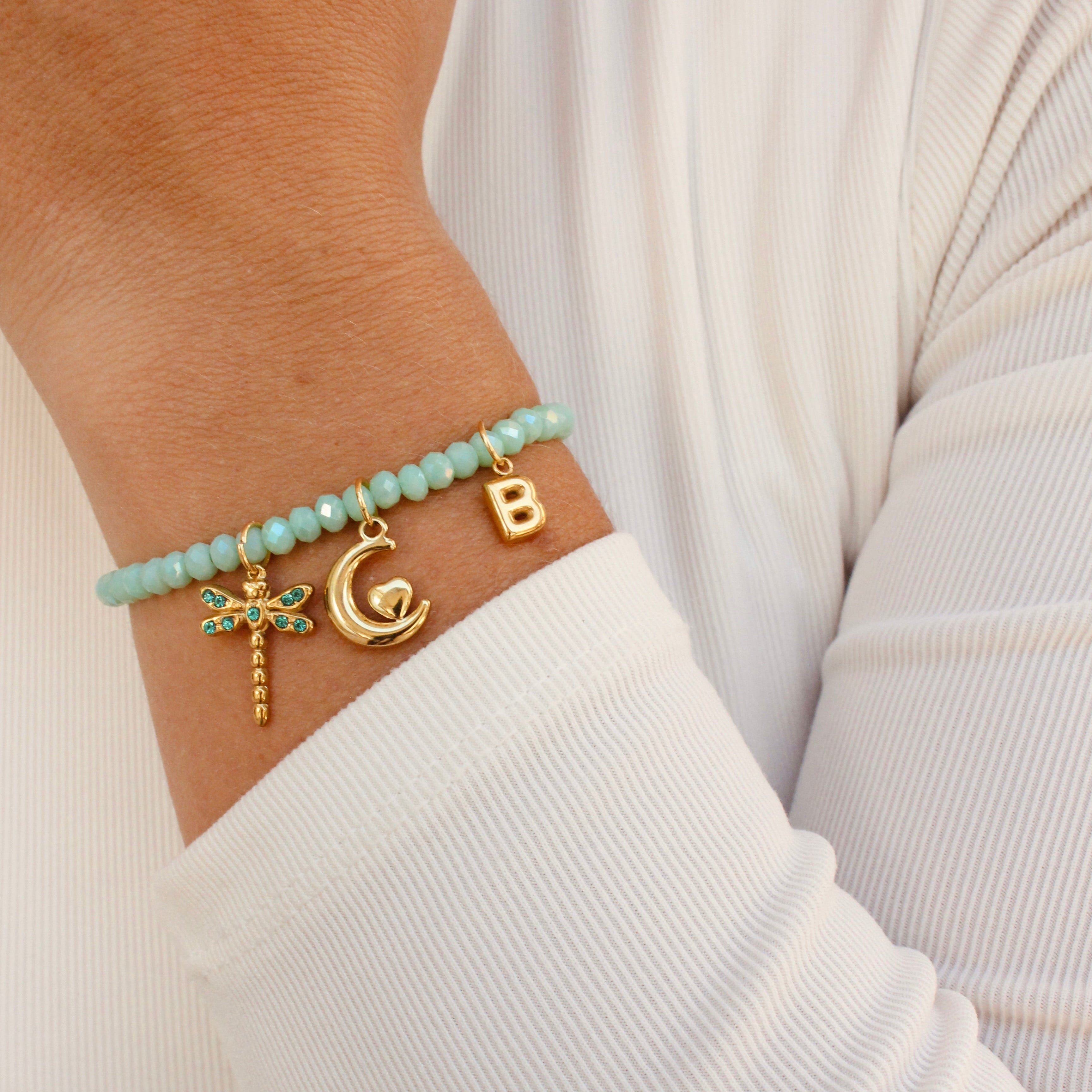 Bracelet ajustable à billes turquoise