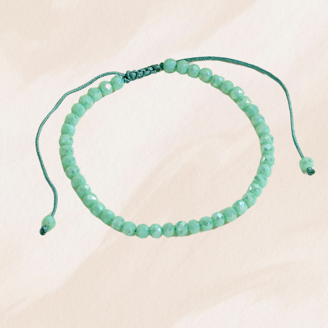 Bracelet ajustable à billes turquoise