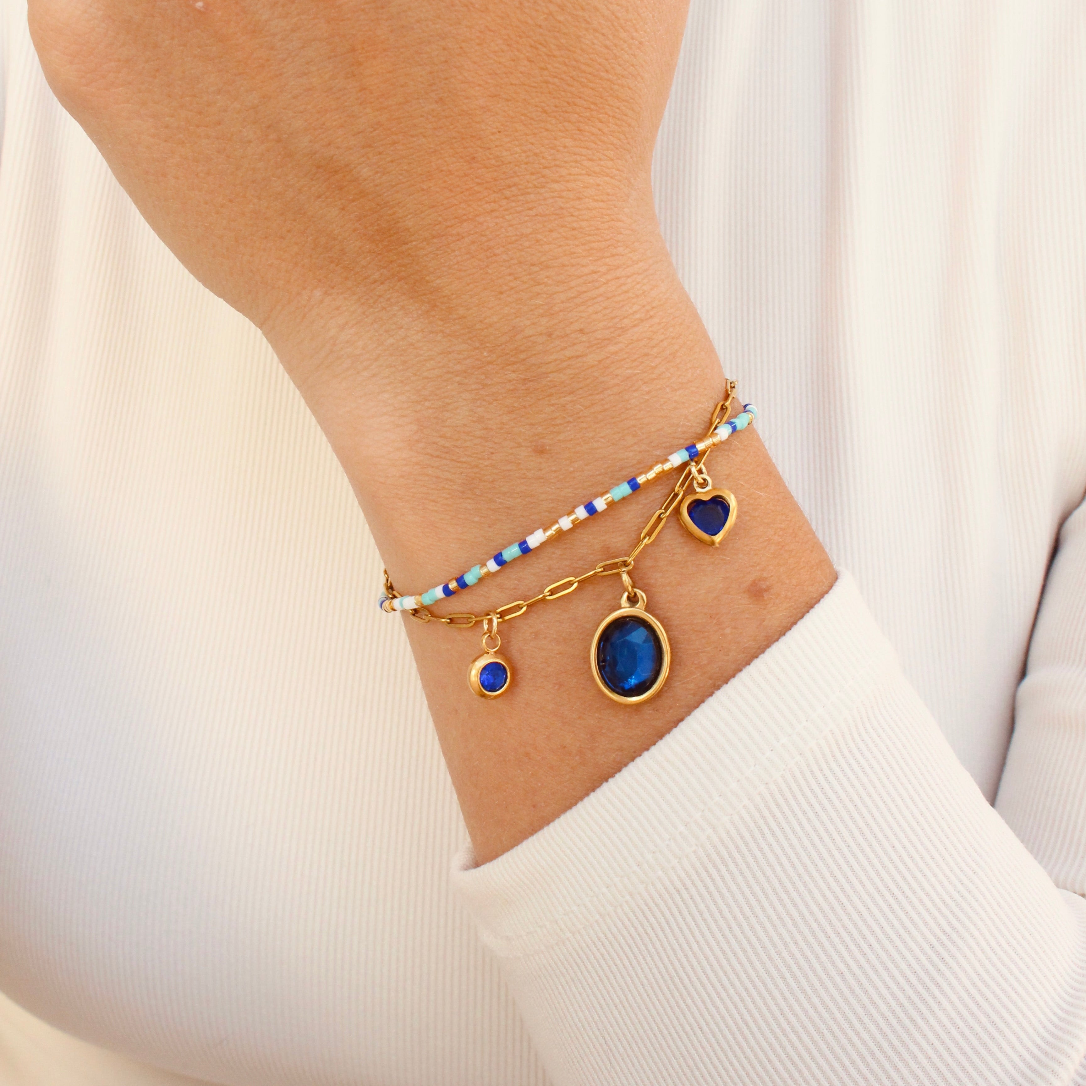 Bracelet double bleu