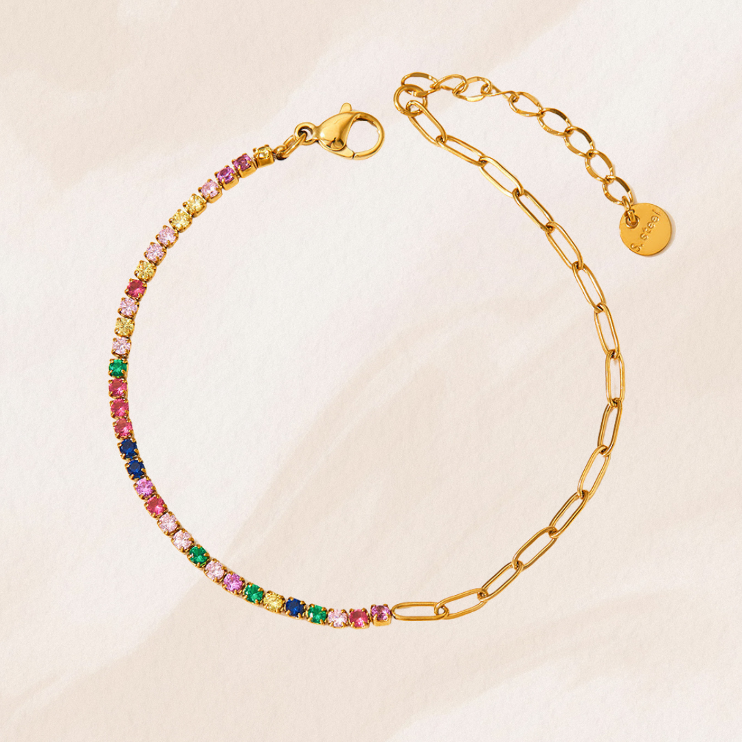 Bracelet zircon multicolore