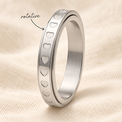 Coeurette bague anti-stress argent