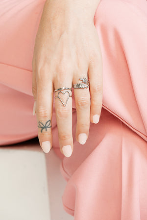 Bague XOXO en acier inoxydable argent par créatival