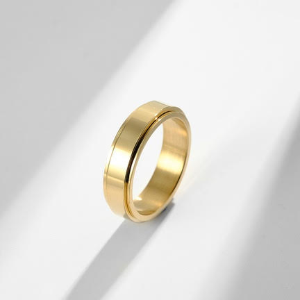 Bague de méditation Sérénité en acier inoxydable or par créatival
