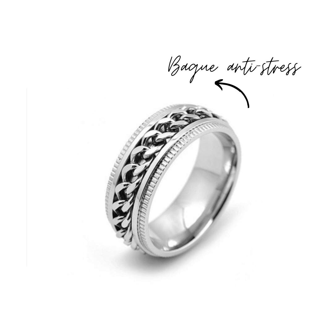Bague de méditation Spirit en acier inoxydable argent par créatival