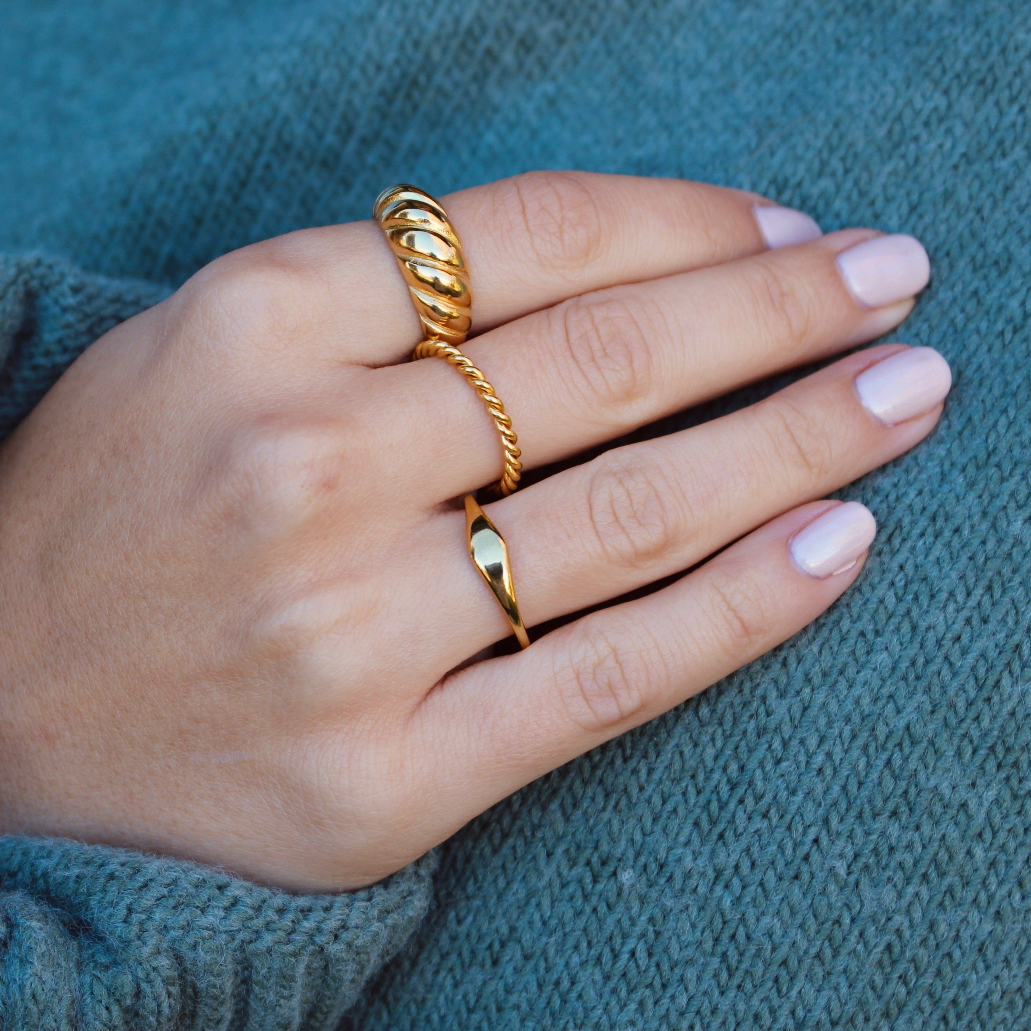 Look Bague Tressa en acier onoxydable or par créatival