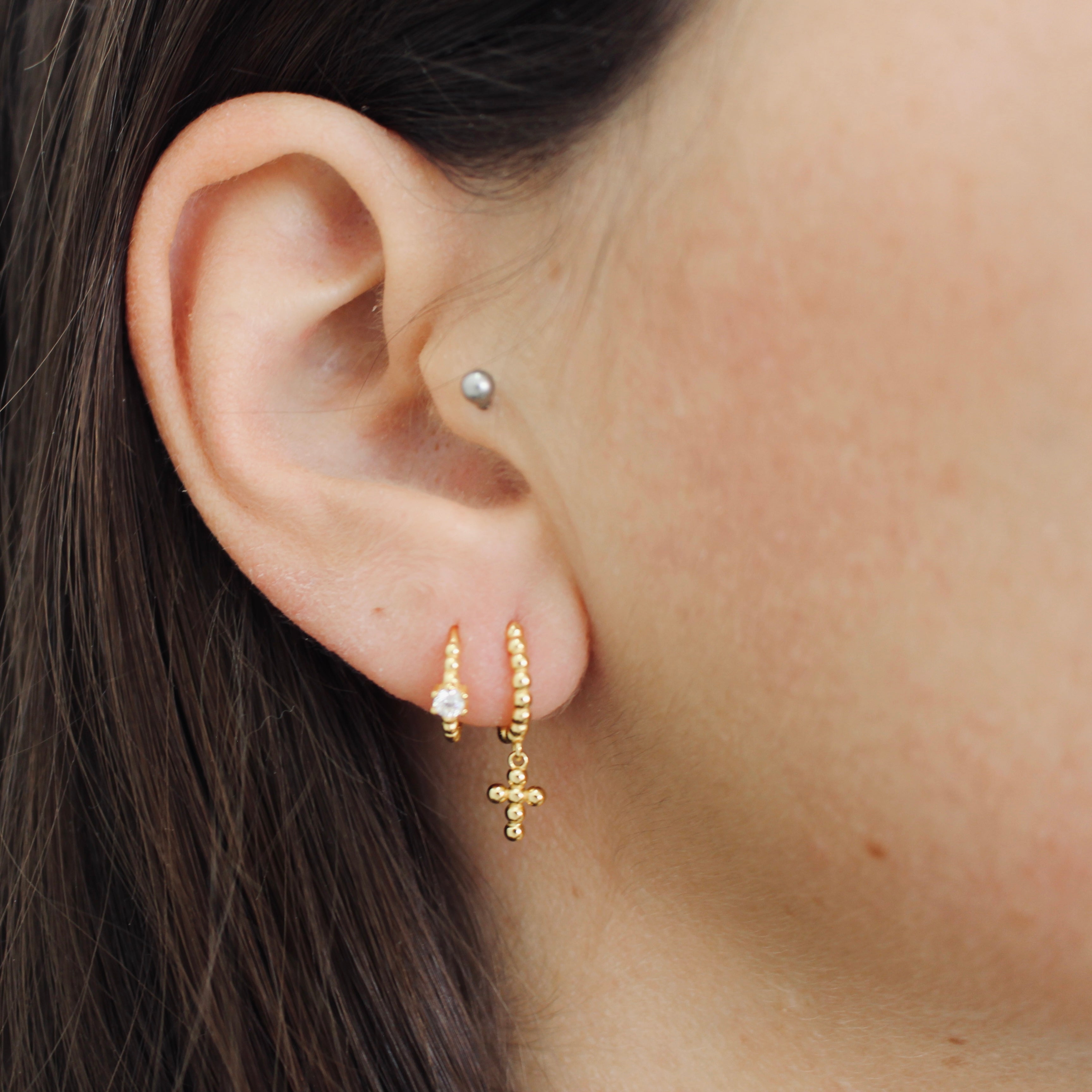 Nema boucles d'oreilles en argent sterling 925 plaqué or par Creatival