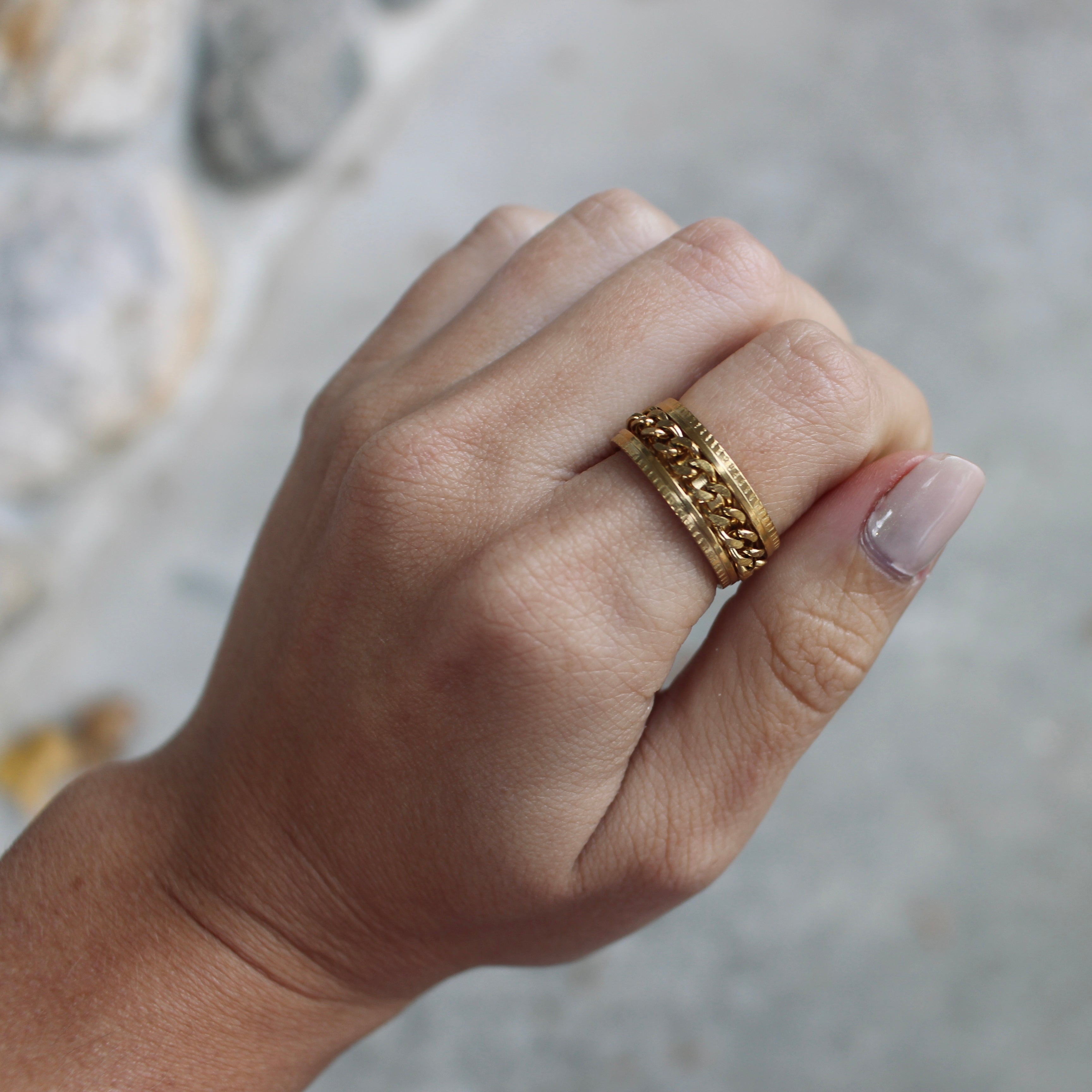 Bague de méditation Spirit en acier inoxydable or par créatival