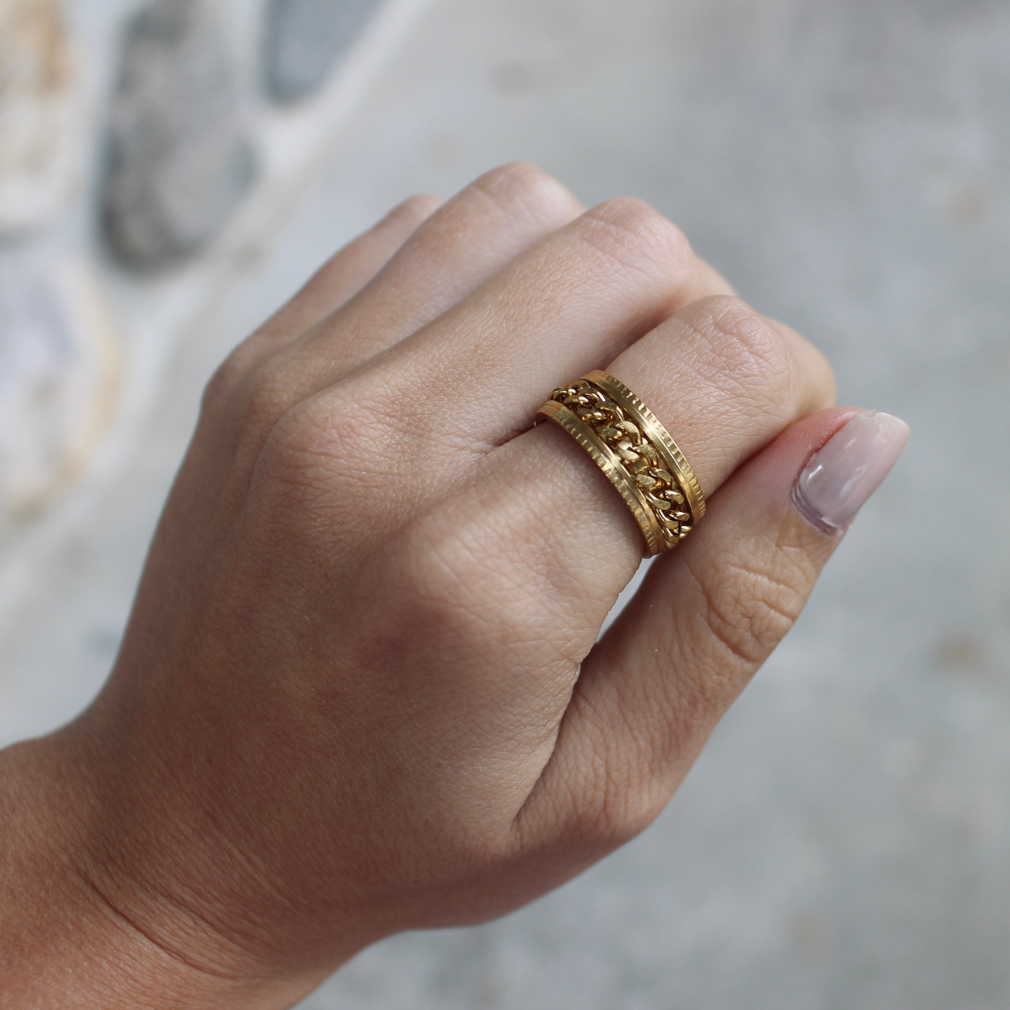 Bague de méditation Spirit en acier inoxydable or par créatival
