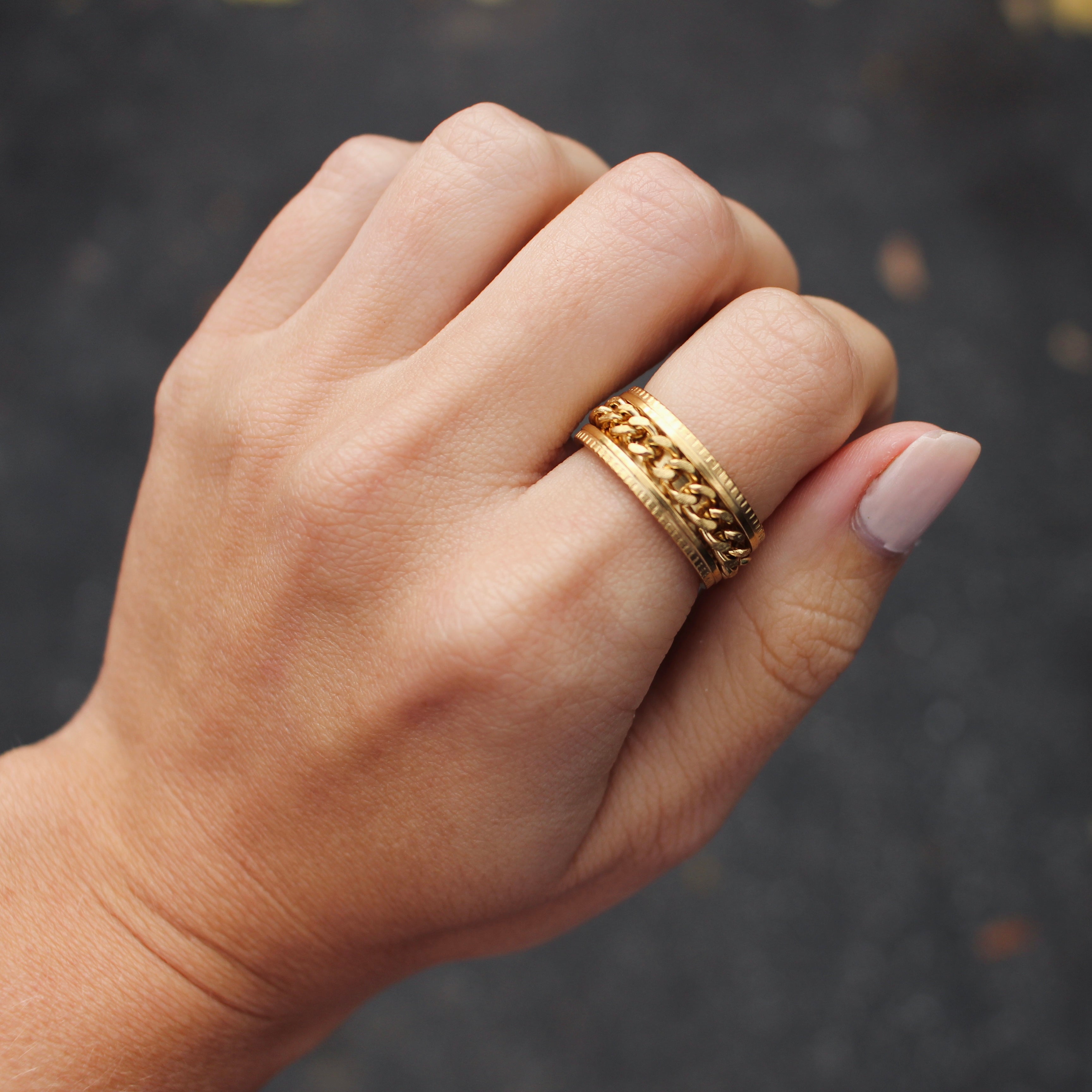 Bague de méditation Spirit en acier inoxydable or par créatival