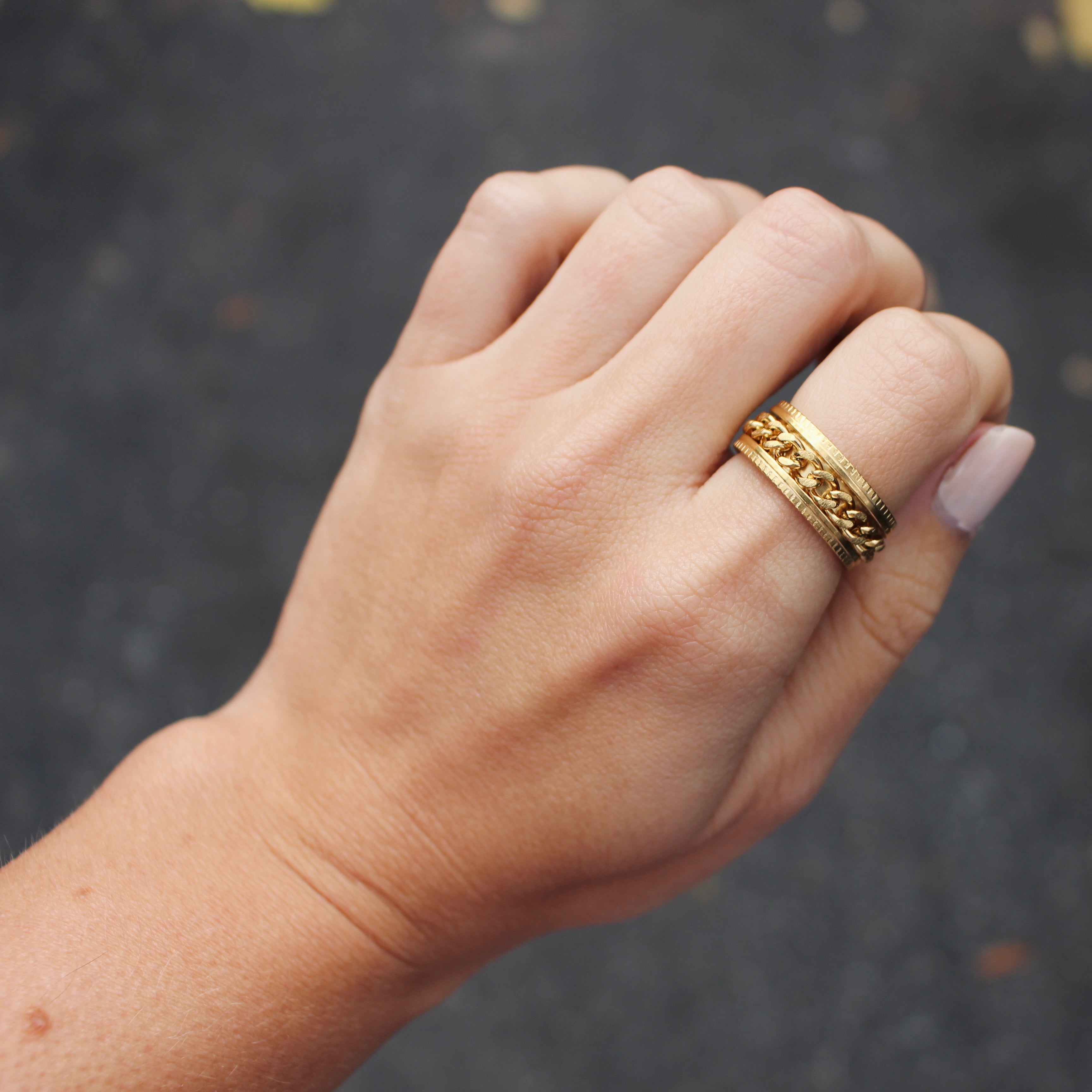 Bague de méditation Spirit en acier inoxydable or par créatival