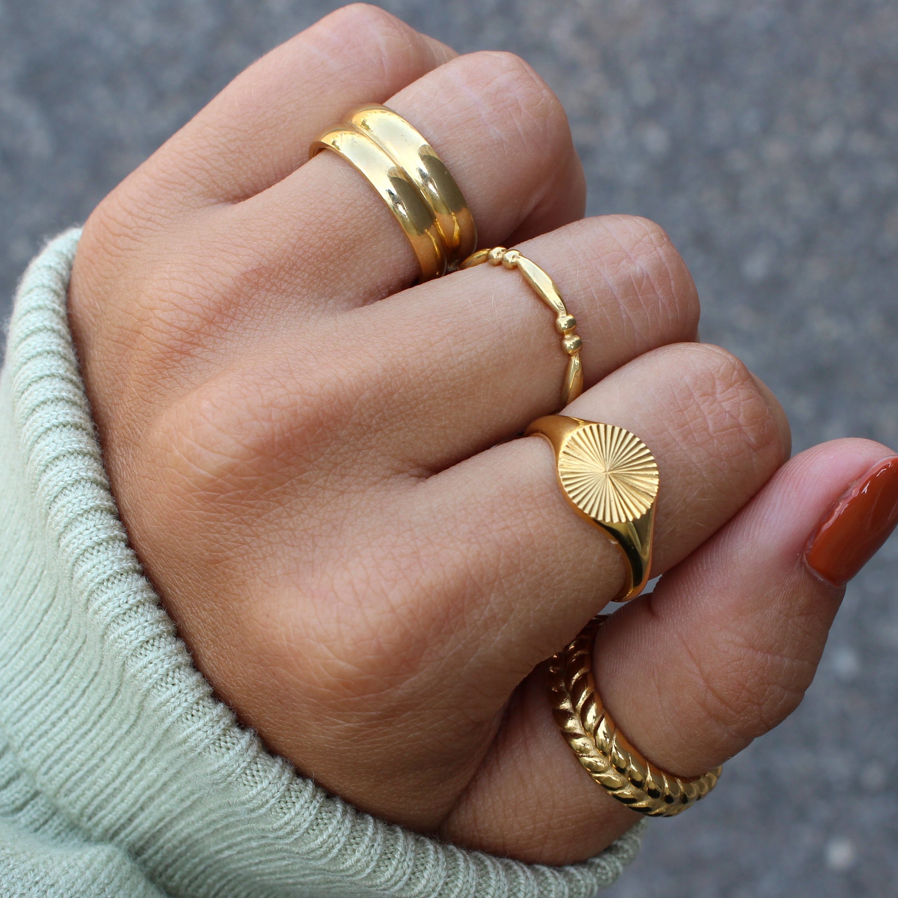 Look bagues en acier inoxydable or fait par Creatival