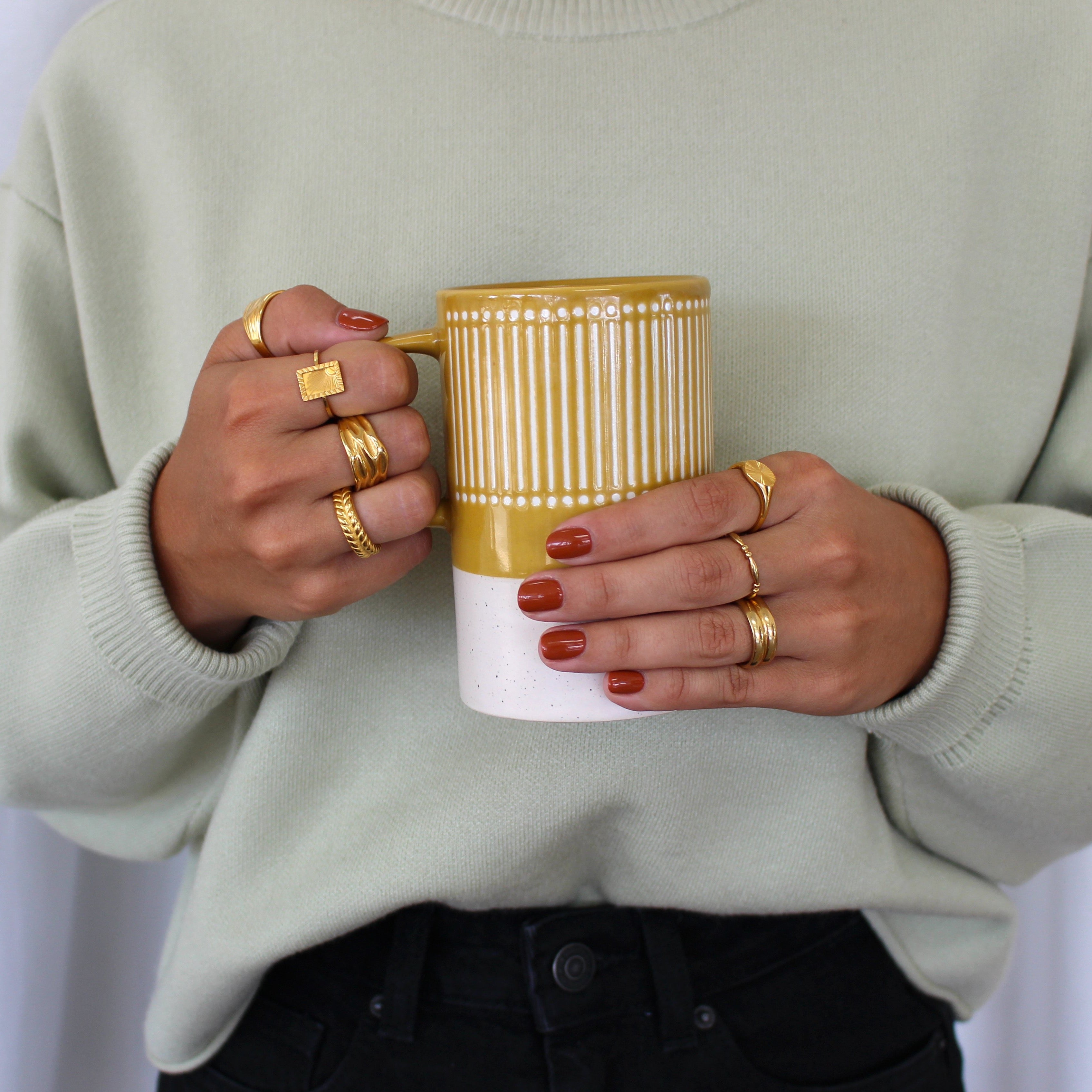 Look bagues en acier inoxydable or fait par Creatival