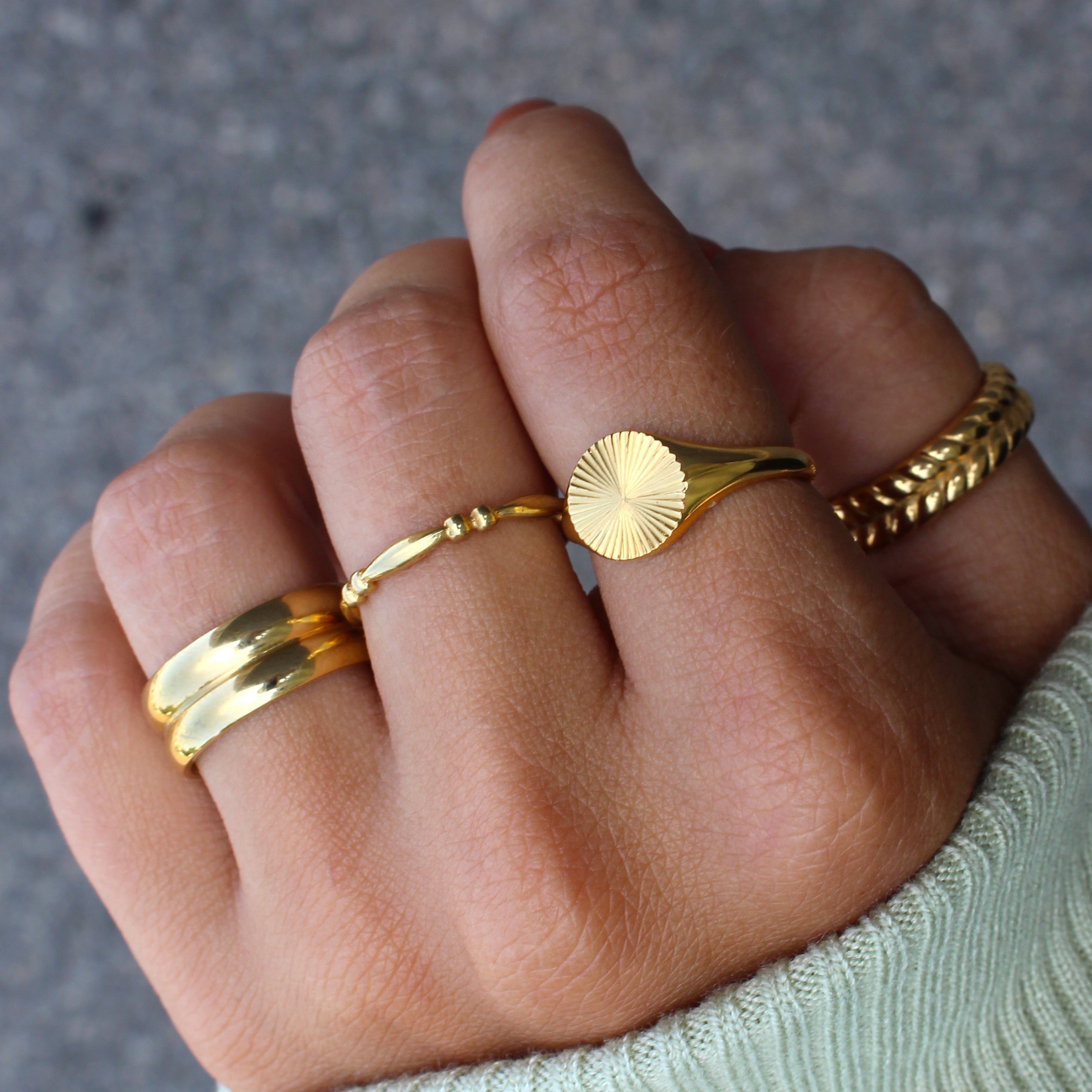 Look bagues en acier inoxydable or fait par Creatival