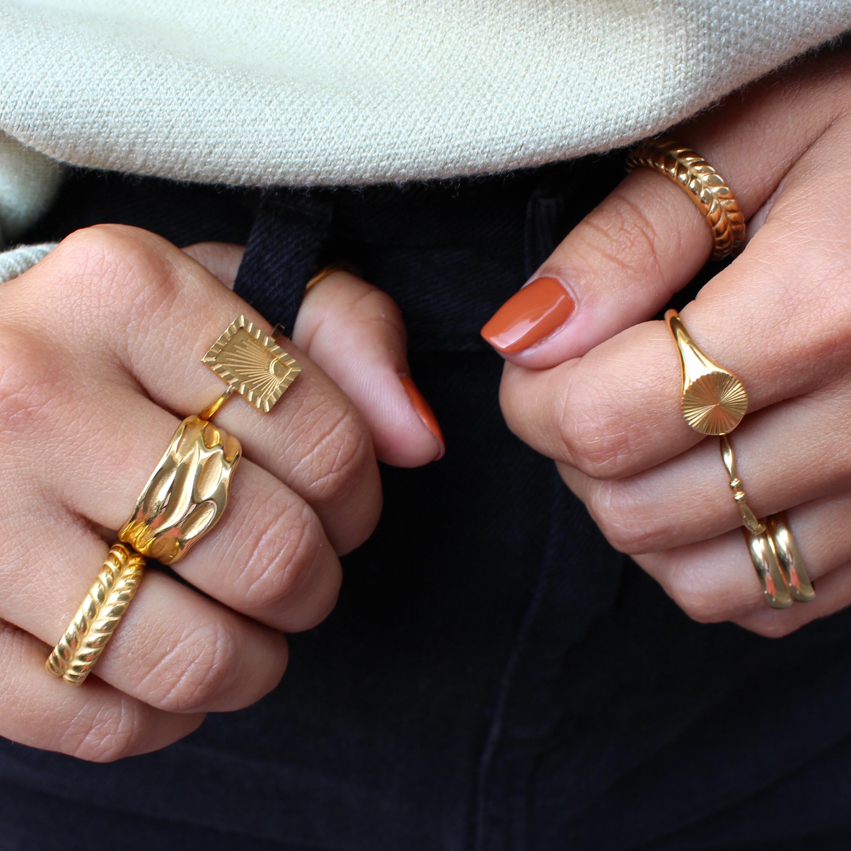 Look bagues en acier inoxydable or fait par Creatival