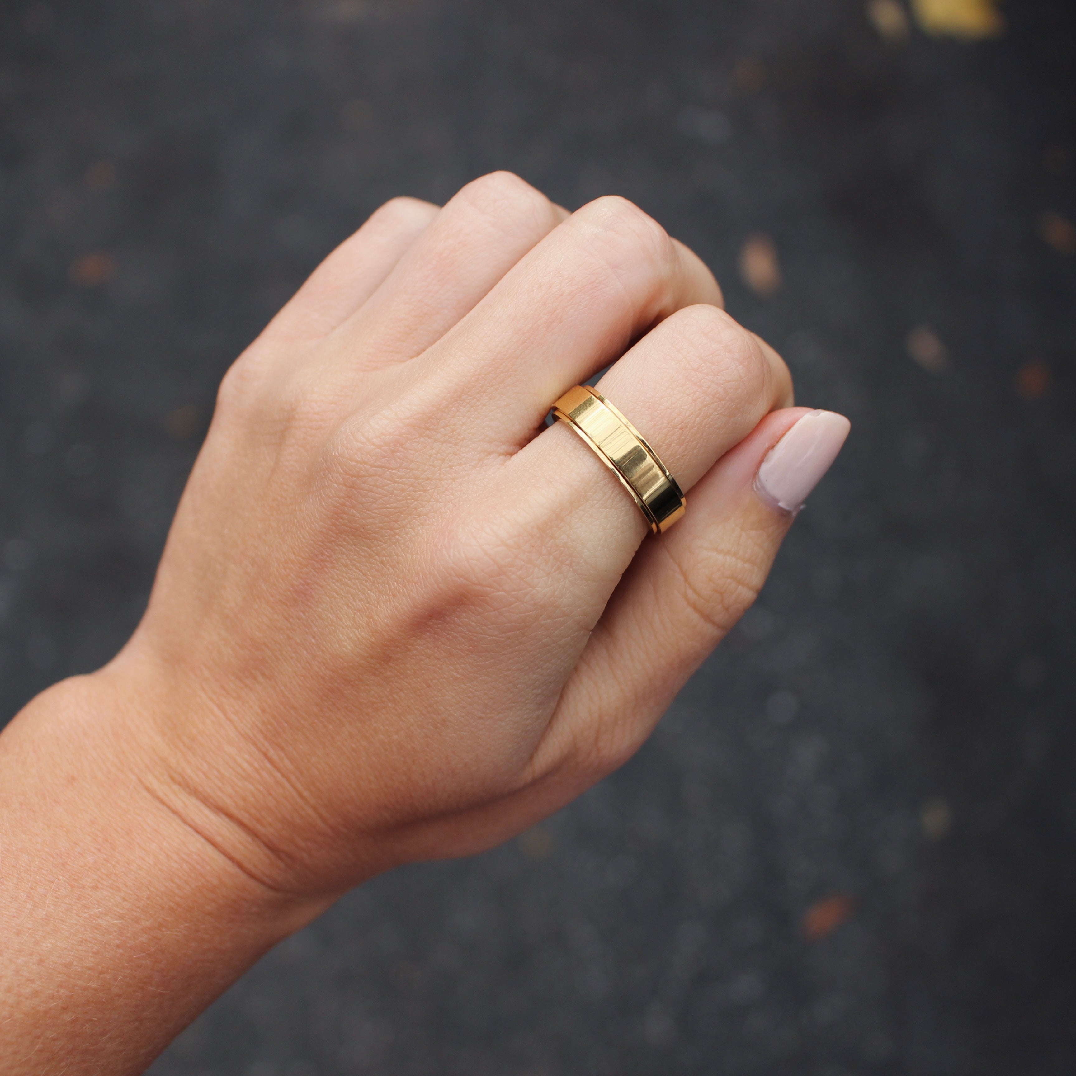 Bague de méditation Sérénité en acier inoxydable or par créatival