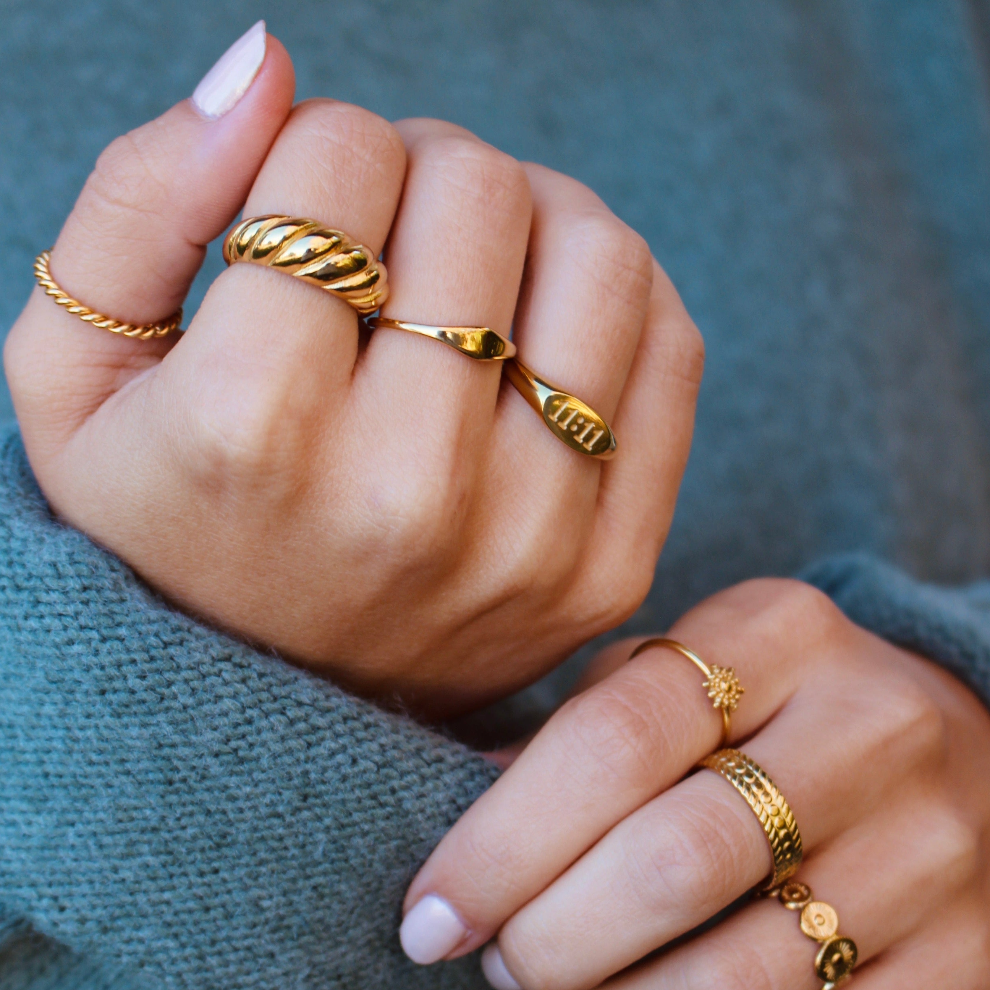 Look Bague Tressa en acier onoxydable or par créatival
