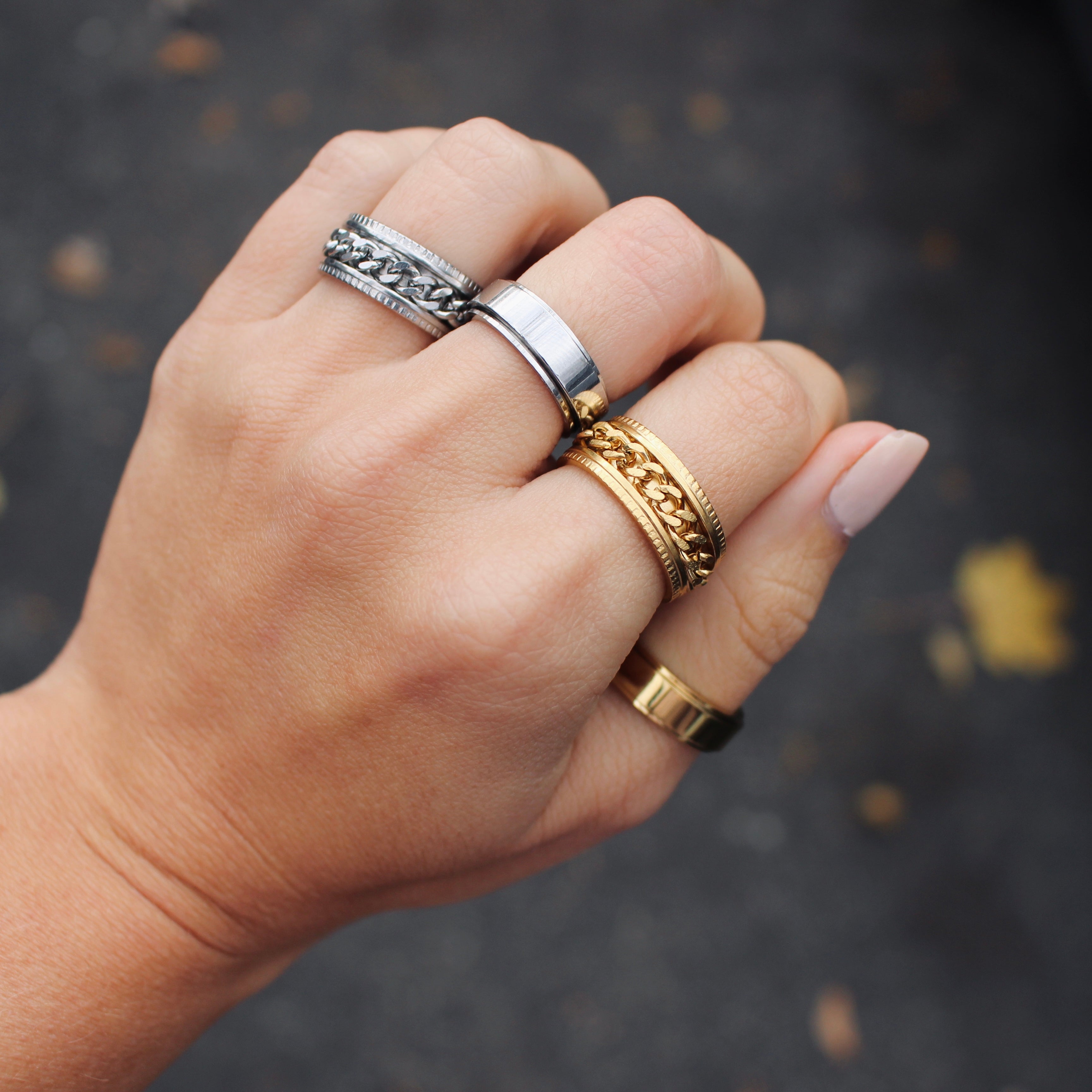 Bague de méditation Spirit en acier inoxydable argent par créatival