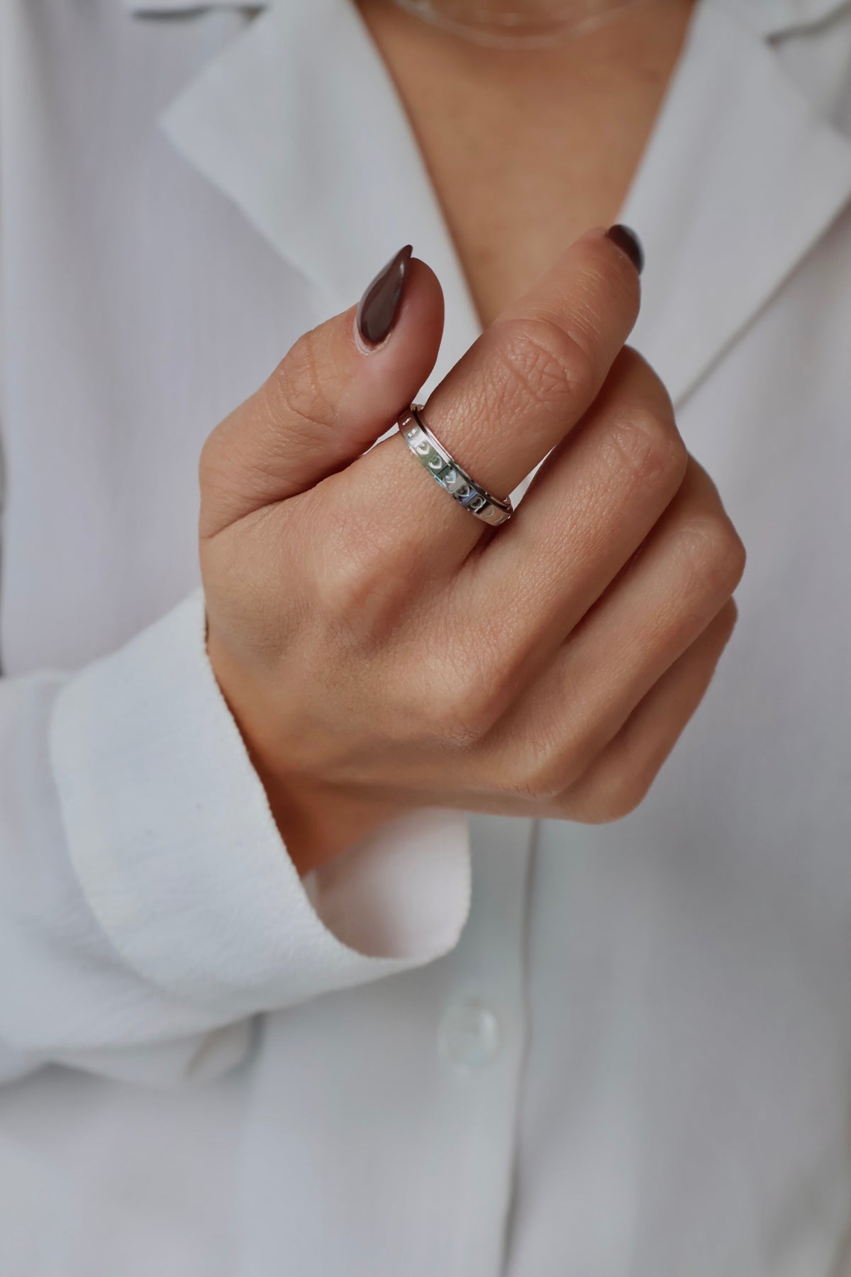 Coeurette bague anti-stress argent