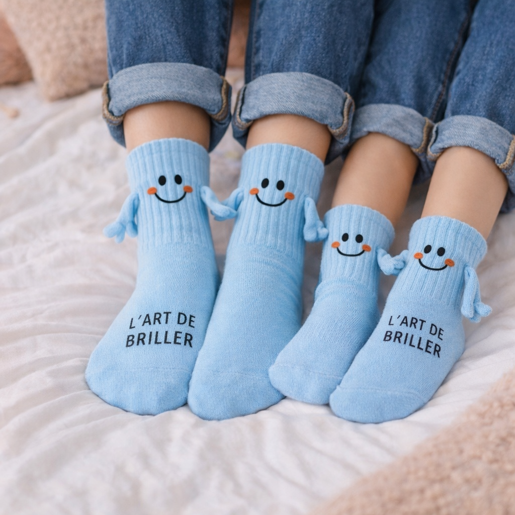 Bas sourire magnétique bleus