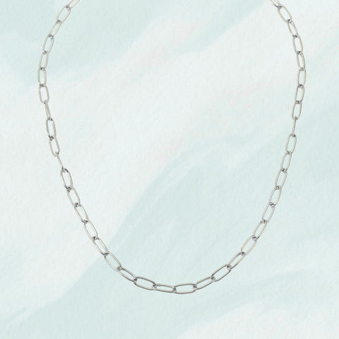 Collier paperclip argent