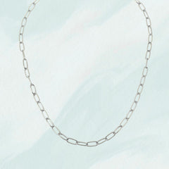 Collier paperclip argent