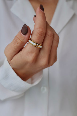 Nacré bague anti-stress or