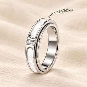 Nacré bague anti-stress argent