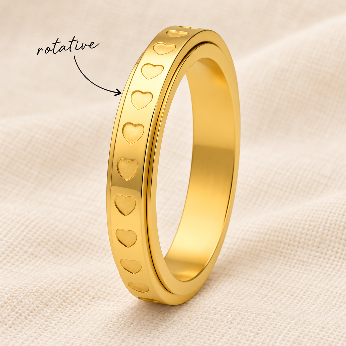 Coeurette bague anti-stress or