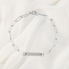 Bracelet plaque argent