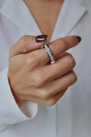 Perlie bague anti-stress argent