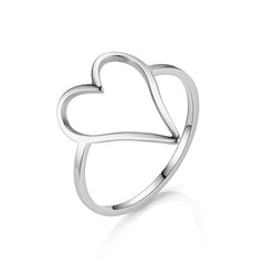 Bague XOXO en acier inoxydable argent par créatival