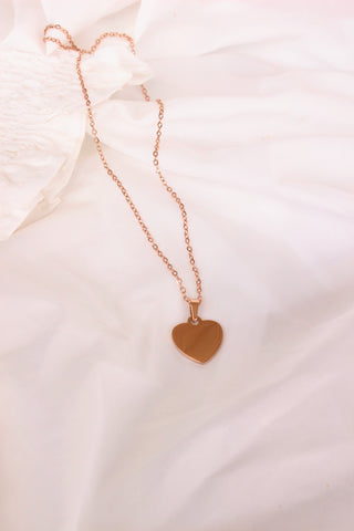 Collier coeur or rose