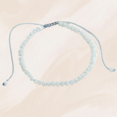 Bracelet ajustable à billes blanc