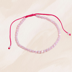 Bracelet ajustable à billes rose