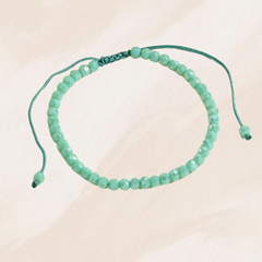 Bracelet ajustable à billes turquoise