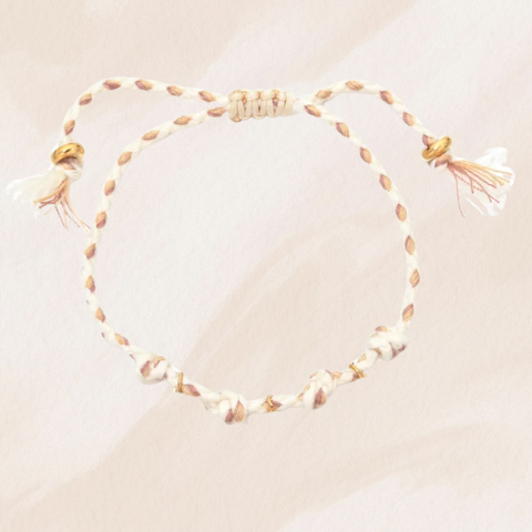 Bracelet corde ajustable blanc