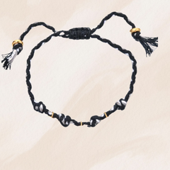 Bracelet corde ajustable noir