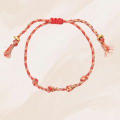Bracelet corde ajustable rouge