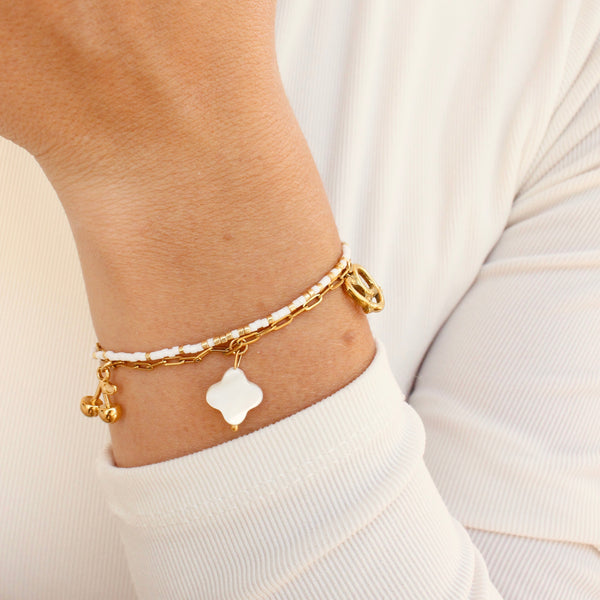 Bracelet double blanc