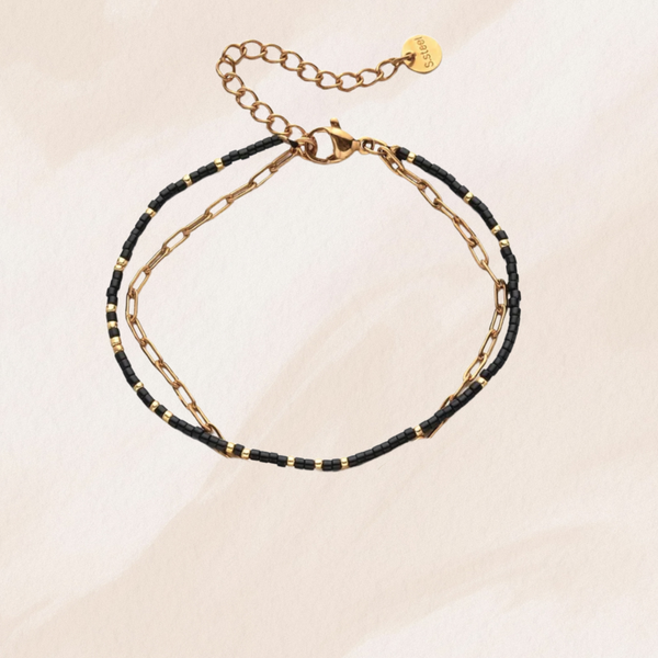 Bracelet double noir