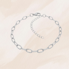 Bracelet maille martelée argent