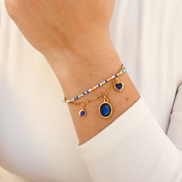Bracelet double bleu