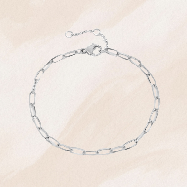 Bracelet paperclip argent